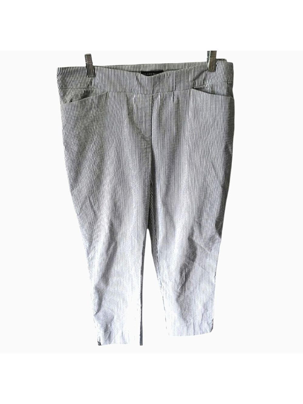 HILARY RADLEY Blue & White striped Cotton blend Cropped Pants Size 14